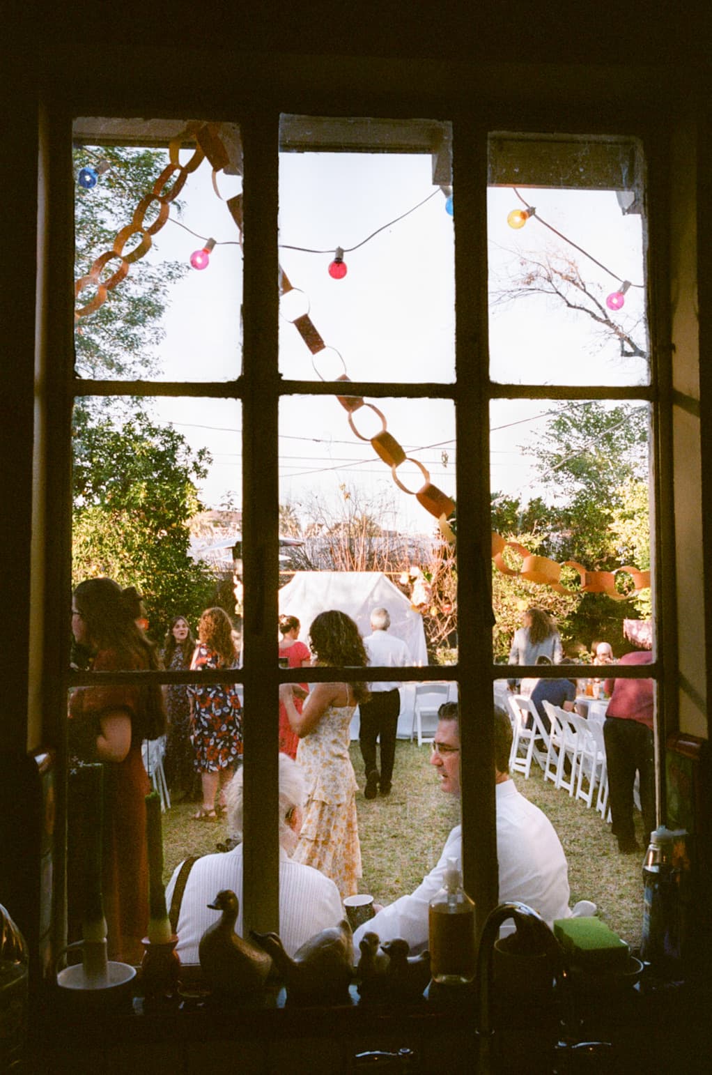 Candid wedding moment on analog film in San Diego