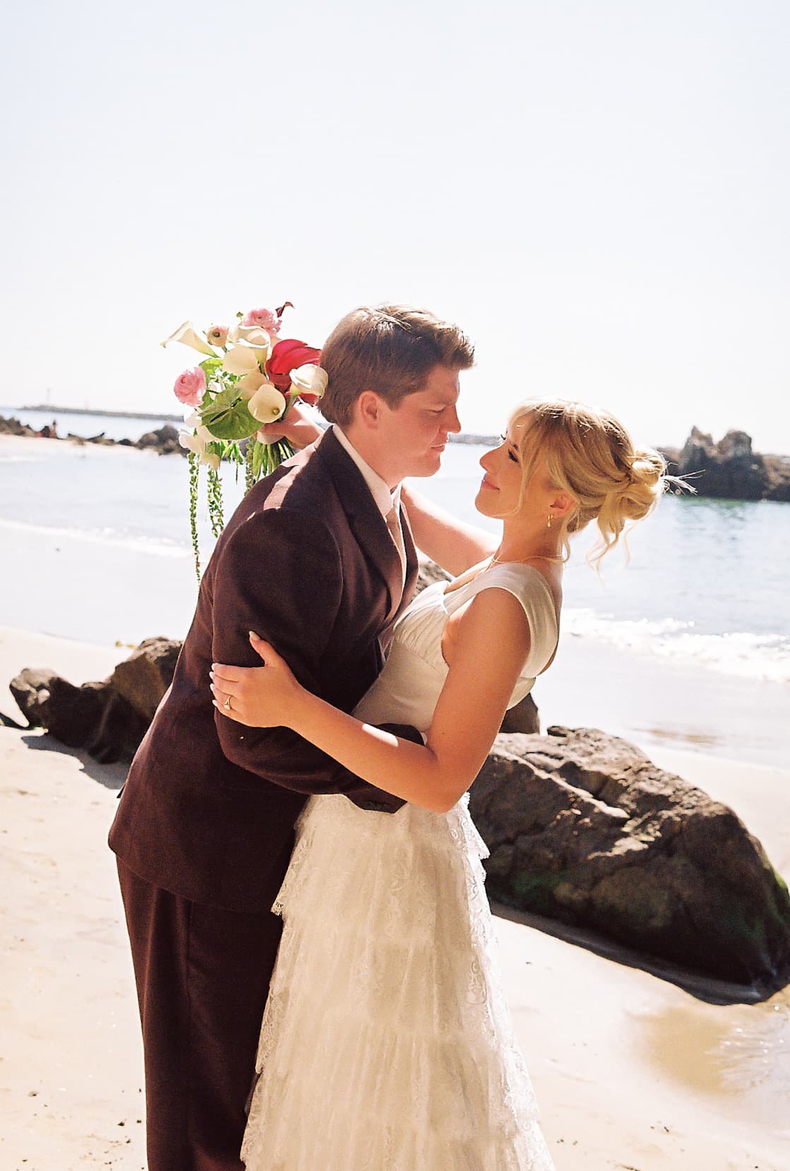 Outdoor wedding ceremony at a San Diego venue photographed on 35mm film